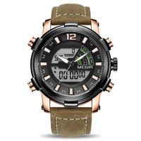 Wholesale Dual Display Digital Men Watch MEGIR Sport Analog Quartz Watches Relogio Masculino Reloj Hombre Army Military Wristwatches Hour