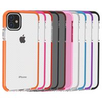 Wholesale Hybrid Dual Color Clear Case Mesh Drop Hard PC Cover Soft TPU Frame Protection Cover For New iPhone XR XS MAX X Plus
