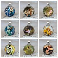 Wholesale Bubble Ballet Fairy Pendant Fairy Tale Handmade Glass Cabochon Jewelry Women Necklace Silver Chain Christmas Gift For Girls