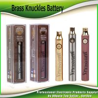 Wholesale Brass Knuckles Battery mAh Gold mAh Wood Adjustable Variable Voltage Preheat O Pen Bud Touch VV Battery For Thraed Cartridge Tank