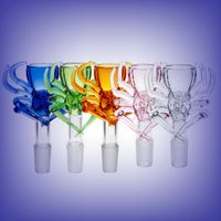 Wholesale Newest Colorful Glass Animal Shape MM MM Male Interface Joint Bong Waterpipe Smoking Bowl Oil Rigs Herb Container Holder DHL Free