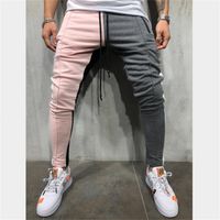 Wholesale Mens Slim Fit Sweatpants Drawstring Striped Track Pants Color Block Patchwork Jogging Pant Sports Hip Hop Trousers Long Slacks D18122901