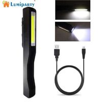 Wholesale LumiParty USB Charging LED Flashlight Super Bright COB LED Inspection Light Mini Pen Pocket Clip Work Torch Flashlight