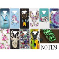 Wholesale For Samsung Note Case Luminous Cover Soft TPU Pug Dog Owl Unicorn Deer Flower Butterfly Feather Windbell Glow in Darkness Note