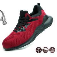 Wholesale Safety Shoes Men Steel Toe Cap Sneakers Breathable Outdoor Anti slip Steel Puncture Proof Construction Boots Work Shoes