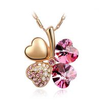 Wholesale New Fashion Brand Crystals From Swarovski Love Heart Clover Pendant Necklace For Women High Quality Jewelry Christmas Gift Drop shipping