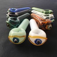 Wholesale Very Popular coloured glass eye pipes Bongs Oil Burner Pip Water Pipe GlassPipeOil Rigs Smoking
