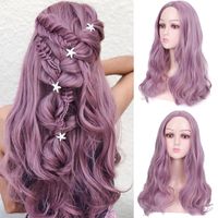 Wholesale MUMUPI Long Mix Purple Womens Wigs Middle Part Heat Resistant Synthetic Wavy Wigs for Women African American