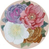 Wholesale 3D Floral Printing Round Carpets and Rugs Living Room Flower Floor Mat Sofa Coffee Table Balcony Bedroom Bedside Non Slip Tapete