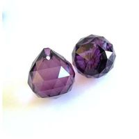 Wholesale 30pcs mm Violet Chandelier Crystal Faceted Ball Prism Suncatcher Feng Shui Free Rings