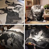 Couverture Avec Motif De Chien éléphant Chat Noir Et Blanc 3d Imprimé Couverture Animal Avec Gland Sur Canapé Lit 125 150cm
