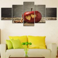 Wholesale Engraved Love On Fruit Photograpyh Panels Canvas Wall Art Pictures For Living Room Home Decor Not Framed Still Life Painting