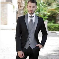 Black Costume Mariage Homme Men Suits For Wedding Formal Handsome Groom Tuxedo Best Men Groomsmen Slim Fit Blazer 2 Piece2