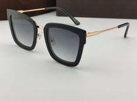 Wholesale LARA shiny black grey shaded Square Sunglasses Women Sunglasses Black Frame Gradient Smoke Lenses Shades New with Box