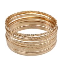 Wholesale Hip Hop Spirals Alloy Charms Bracelet Gold and Silver Color Pieces Set Bangle Bracelet Jewelry Accessories Woman