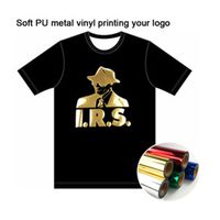 Wholesale Custom T shirt Free Soft Metal Heat transfer Printing Your Letter LOGO Unisex D Material heat print Vinyl T Shirts Adult Summer Clothes