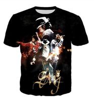 Wholesale New Fashion Mens Womans Michael Jackson T Shirt Summer Style Funny Unisex D Print Casual T Shirt Tops Plus Size AA010