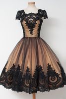 Wholesale 2019 A line Black Gold Gothic Short Wedding Dresses With Short Sleeves Vintage s s Colorful Bridal Gowns With Color Non Traditional