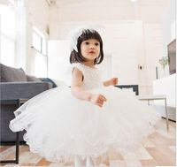 Wholesale New Toddler Girl White Sequin Baptism Dress Christmas Costumes Baby Girls Princess Tutu Dresses Year Birthday Gift Kid Party Wear