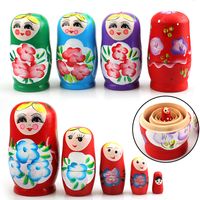Blank Unpainted Unfinished Russia Nesting Doll Wood Matryoshka Babushka 5pc 11cm