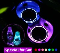 Wholesale LED Car Cup Mat Atmosphere Lights for Mercedes Benz Volkswagen VW RGB USB Charging Cups Pad Interior Atmosphere Lamp