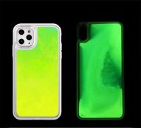 Wholesale Luminous Neon Sand Case For iPhone Pro Max xr xs max Glow In Dark Liquid Glitter Quicksand Phone Cover for huawei