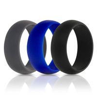 Wholesale 3pcs mm wide glossy men s e cigarette silicone rings color pack silicone Wedding Bands ring solid color