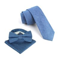 Wholesale cotton neckties set for men cowboy tie handkerchief bow tie butterfly necktie bowknot pocket square