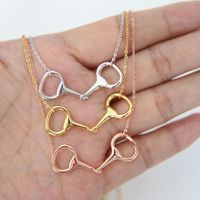 Wholesale 2019 New fashion high polished snaffle bit Equitation jewelry for women Delicate sterling silver horse lover silver necklace
