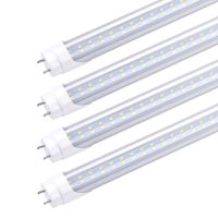 Wholesale T8 LED Tube Light Bulb FT W W G13 Bi Pin T8 T10 T12 Fluorescent Lighting Bulbs Replacement Ballast Bypass Double Ended Power Clear Cover Foot Shop Lights