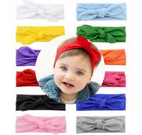 Wholesale 12 Colors Large wide bowknot hairband Baby Girls Bow Headbands Europe Style Popular for Childrens Hair Headbands Accessories