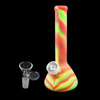 Wholesale New Silicone Water Pipe silicone Bongs quot Height shisha beaker hookah for Smoking dry herb wax vaporizer Portable