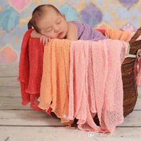 Wholesale DHL Newborn Baby Photography Blankets Props Swaddling Cotton Yarn x150cm Elastic Wraps Baby Photography Costume Cute Hot Sale