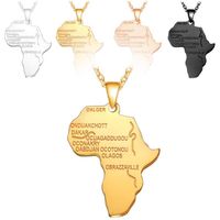 Wholesale New Fashion Unisex Wonderful Africa Map Jewelry Silver Gold Plated African Country Pendant Necklace Hiphop Jewelry Gift