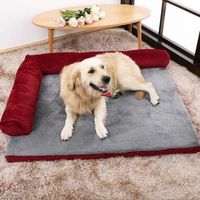 Elasticidad de lana completa Gatos y perros cama para mascotas Nido de gato Nido de perro Perrera de peluche Beige, XL