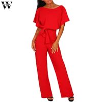 Wholesale Womail Summer Jumpsuits For Women Plus Size Elegantes Short Sleeve Women s Lace Button Short Sleeve Jumpsuit Fashion Y19060501