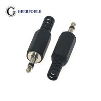 Wholesale 10 mm two core mono audio connectors electric male jack plug wire terminals adapter