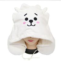 Wholesale Colors Lovely Colorful Embroidered Pillows Cartoon Stuffed Plush Animal Hat Cushion With U Shaped Heat Neck Pillows DH0725 T03