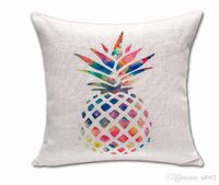 Wholesale Gold Pineapple Pattern Painting Pillowcase Artistic Creativity Cushion Cover Cotton And Linen Design Home Colourful Soft Fluffy Conven xtC1