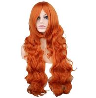 547 Golden Time Oka Chinami 100cm Long Wavy Orange Pink mix Cosplay Wig