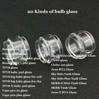 Wholesale Fat Extend Bulb Bubble Glass Tube for TFV12 Prince Resa TFV8 big baby RBA X baby Vape pen plus Cleito Sky Solo Plus SKRR Mini Zeus X