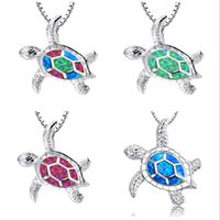 Wholesale 2020 Newest Hot Sale China Factory Directly Sell Best Christmas Holiday Fashion Alloy Opal Necklace For Woman Turtle Necklace