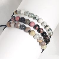 Wholesale 6MM Natural Stone Beads Bracelet Adjustable Healing Stone Energy Balance Anxiety Relief Bracelet for women and men