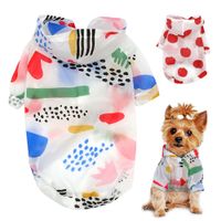 Wholesale Dog Raincoat Sun proof Clothing Summer Sun Protection Hoodie Small Dog Clothes Print Poncho For Small Medium Pets Puppy Cat