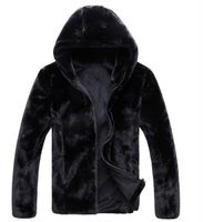 Wholesale Artificial Fur Coat XL Plus Size Leather Jacket Men Fur Coat Winter Windbreaker Casual Black Faux
