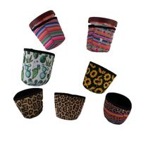 Wholesale Ice Cream Holder Case Tools Neoprene Ice Cream Cover Leopard Print Sunflower Can Cooler Covers Cactus Lolly Bags