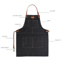 Wholesale Baking Aprons Leather Denim Designs Adult Apron Cotton Aprons with Pocket Cooking Bib for Cooking Baking Restaurant Colors DSL YW2513
