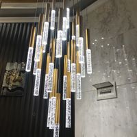 Wholesale Modern Ceiling Led Chandelier Loft Staircase for Living room Crystal Hanging Lamp Nordic Art Deco Gold Long Kitchen Chandeliers