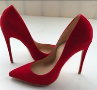 Wholesale 2019 Red Bottom Pump Patent leather Suede Pigalle Heels WOMEN wedding shoes Pointed Toe fine heels sexy Woman red sole High Heels