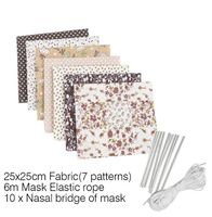 Wholesale DIY Masks Homemade Dust Mask Materials Printed Mask Fabric to Sewing With Ear Rope Elastic Band Rope DIY Mask Kit GGA3382